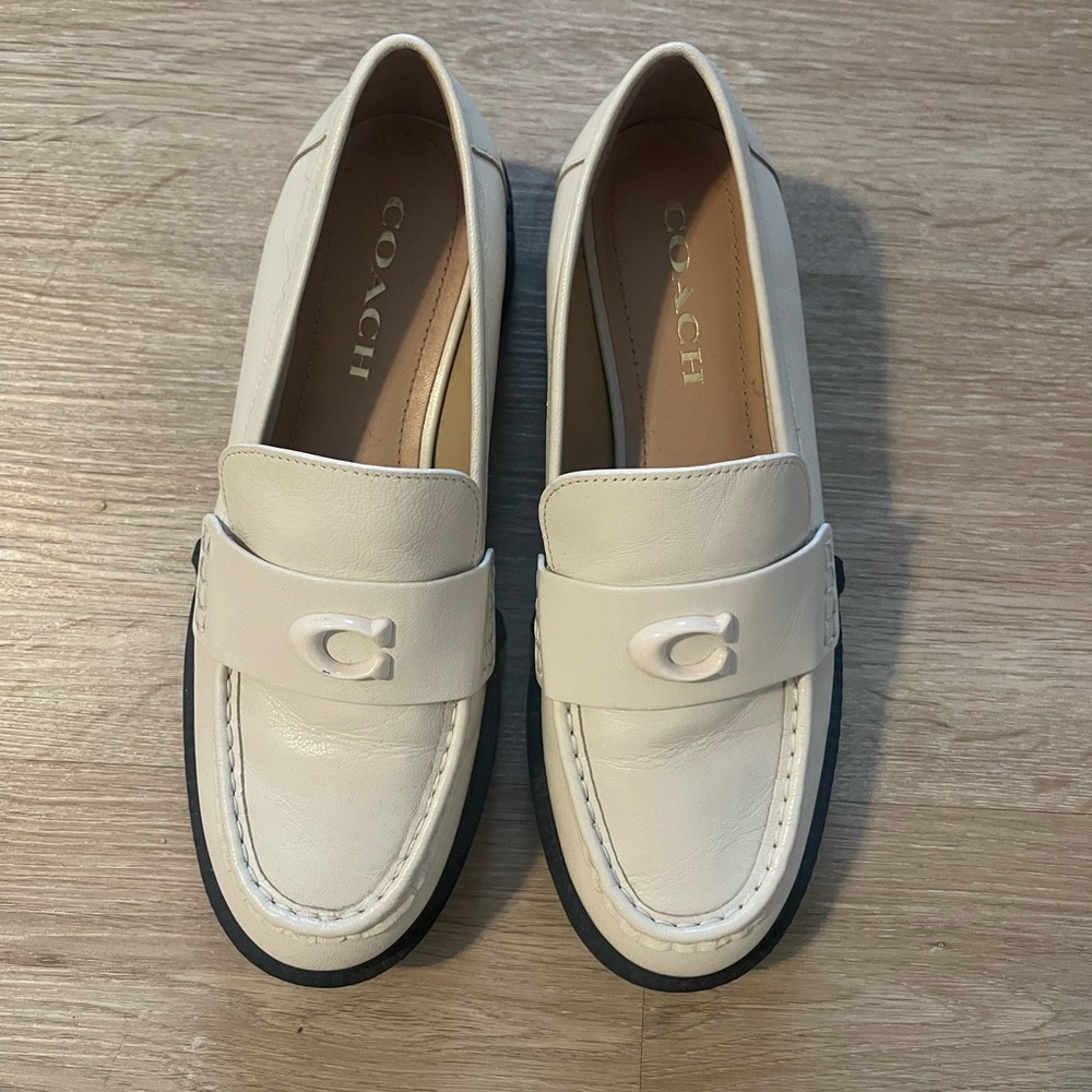 Coach Off-White Loafers with Signature C